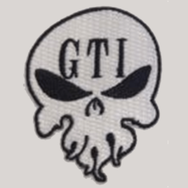 Iron-on Patch White GTI Skull Logo