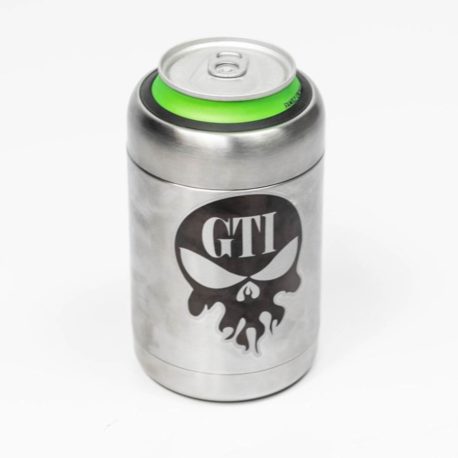Koozie Stainless Steel Black Logo Top With Can