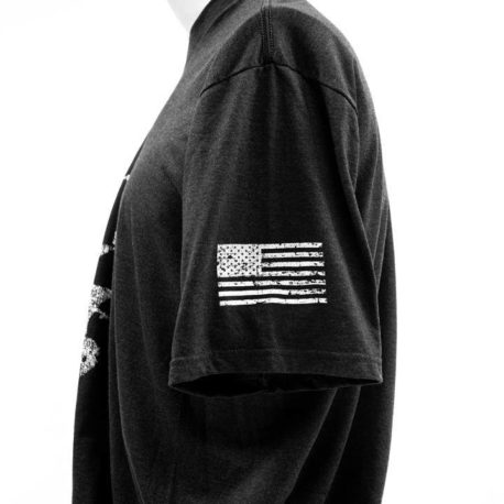 T Shirt Black GTI Skull Flag Sleeve
