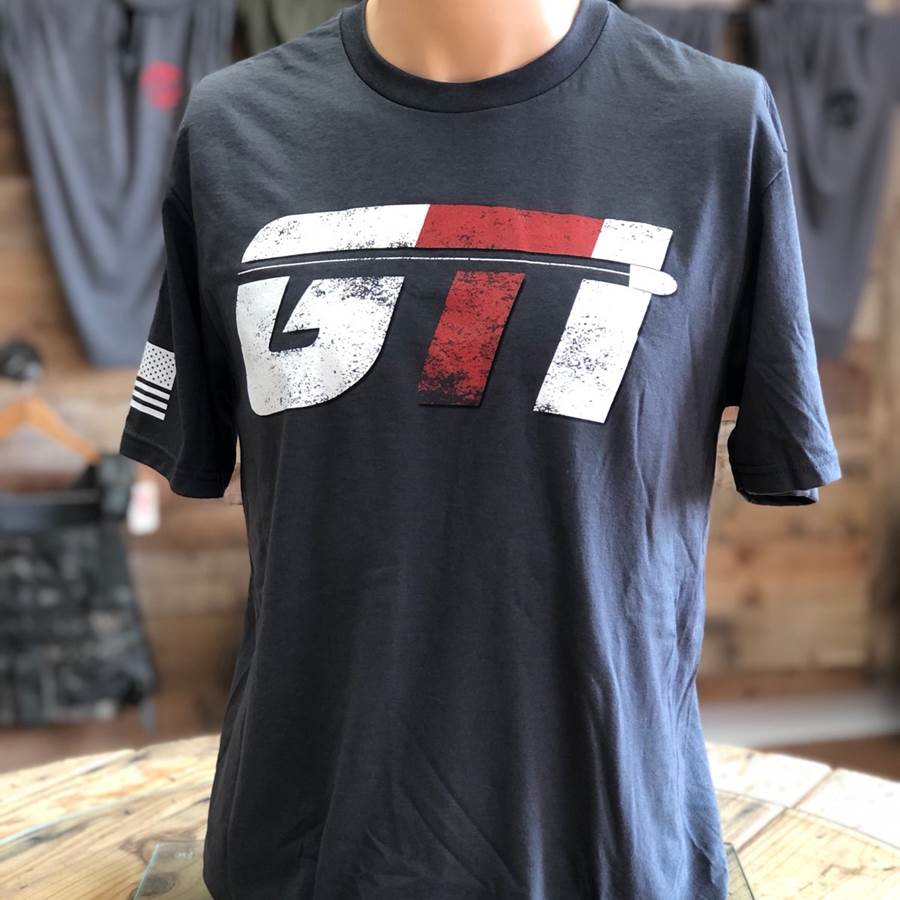 Tee GTI Corporate Logo and US Flag Charcoal Gray - GTI Legion